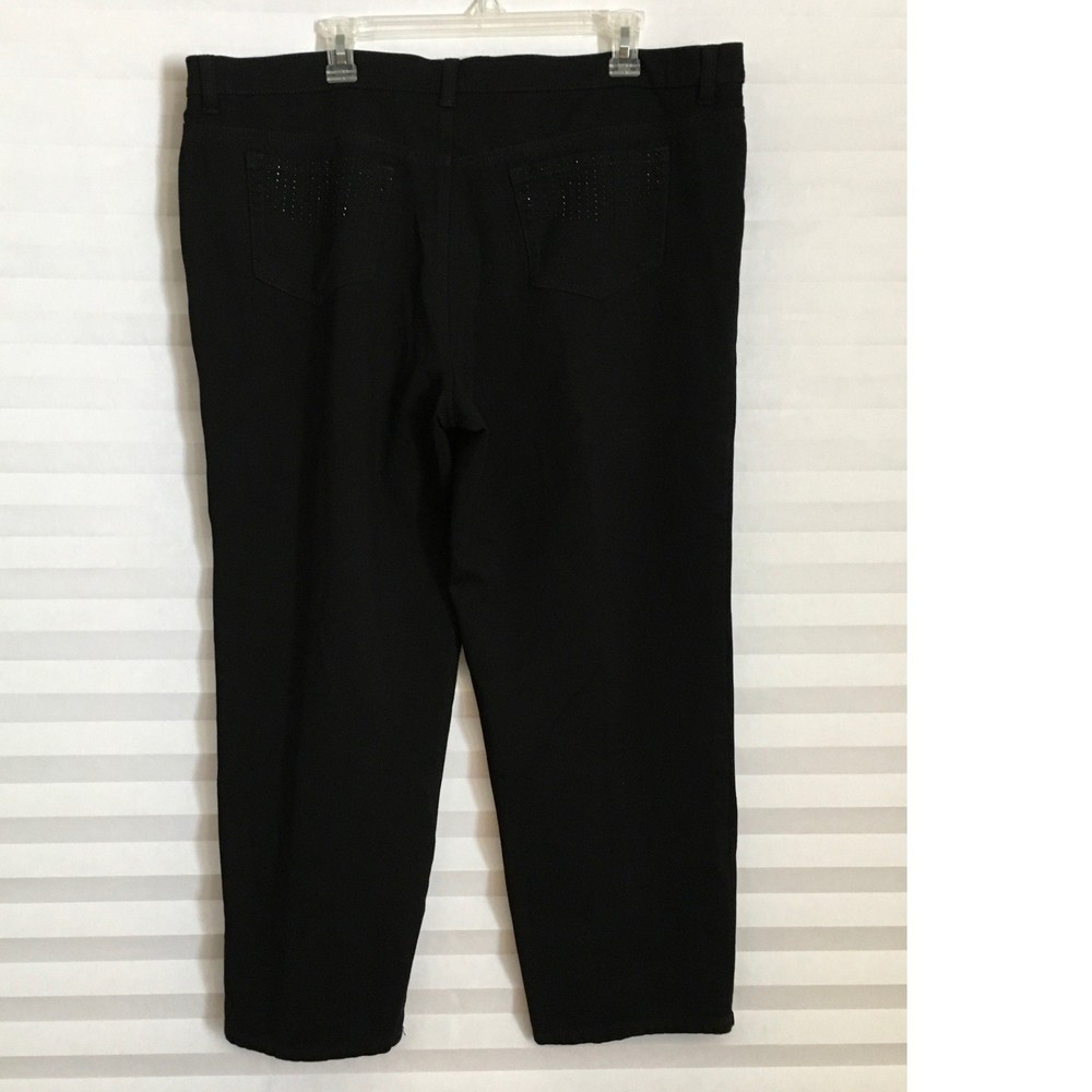 Gloria Vanderbilt Womens Pants‎ Sz 20W Elastic Waist Stretch Embellished Pockets